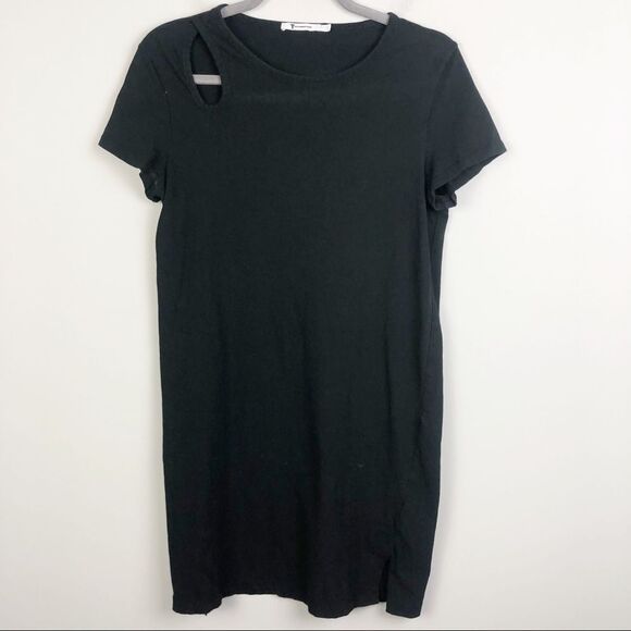 T BY ALEXANDER WANG | Asymmetrical Cutout Black T-Shirt Dress Women’s Size Small - Picture 2 of 10